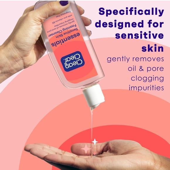 Clean & Clear Essentials Foaming Facial Cleanser 2 Pk Oil-Free Face Wash BS4 - Picture 6 of 8